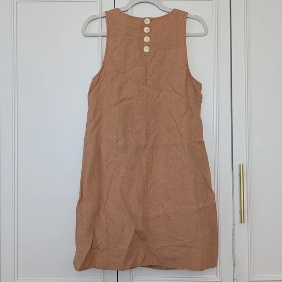 J. Crew Sleeveless Tan Linen Shift Dress Size Small - Picture 5 of 6